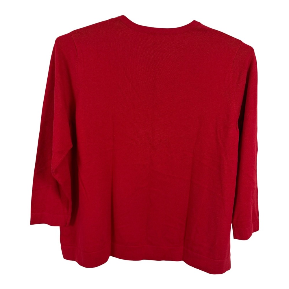 J.Jill Women Red Crew Neck Knit Pullover Sweater 3X Preppy Holiday Christmas - Picture 5 of 9